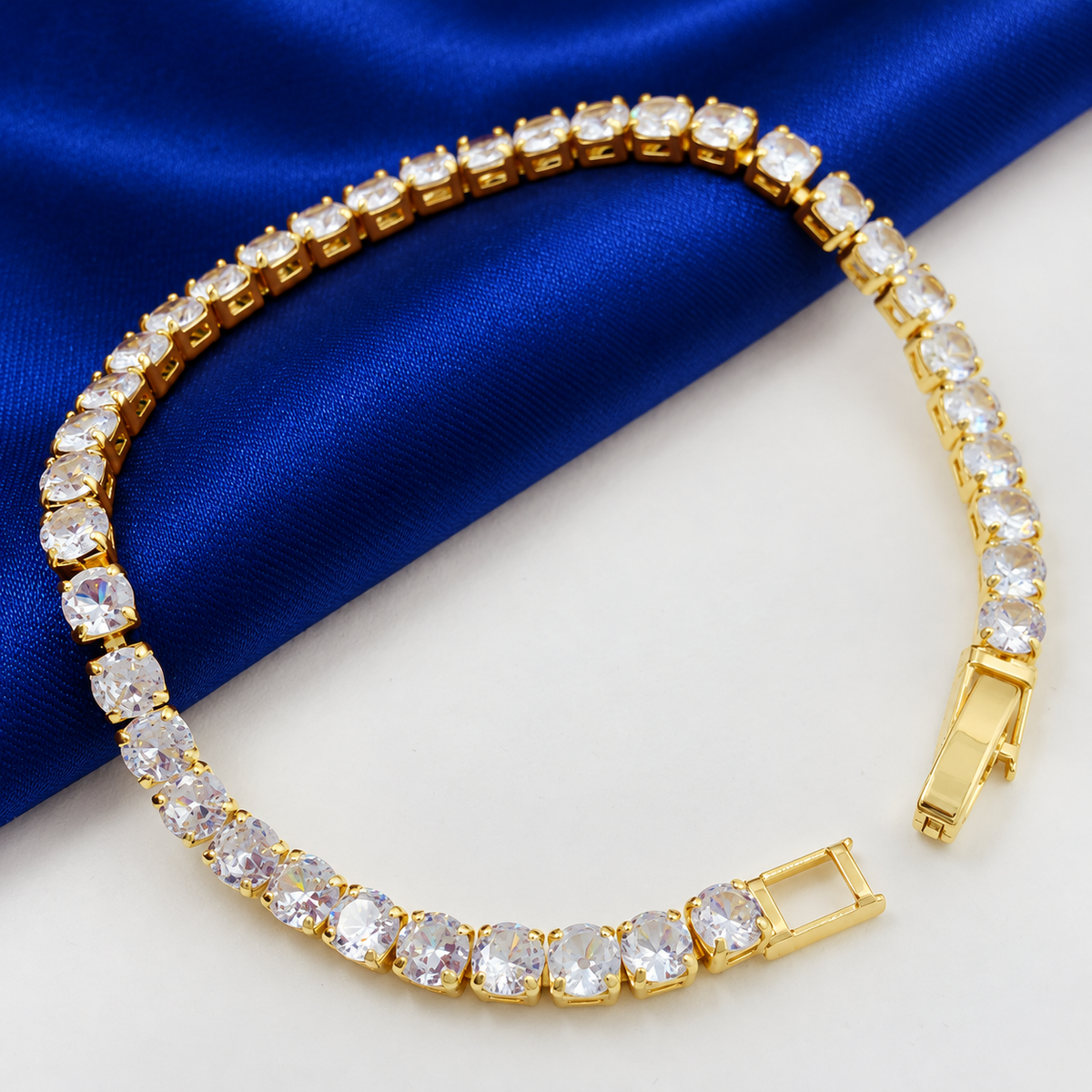 Pulsera Tenis Brillo Eterno Dorada