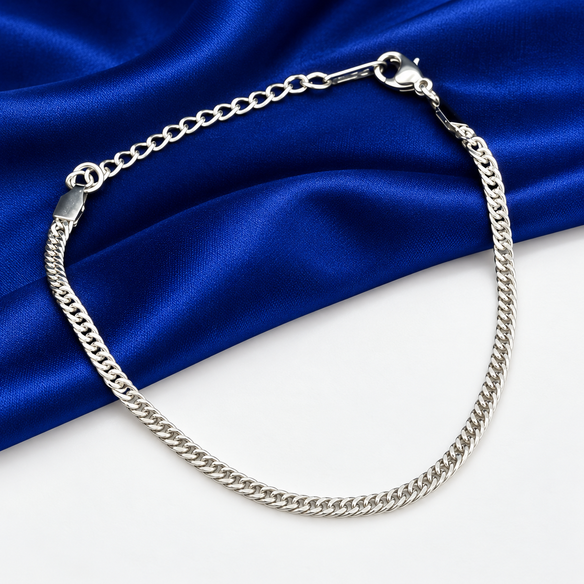 Pulsera Doble Eslabón Plateada
