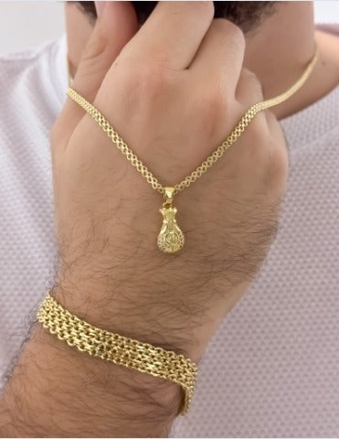 Set Prosperidad Hombre: Cadena + Pulsera Gruesa