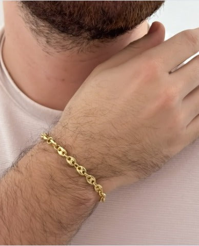 Pulsera Eslabón Marinero Dorada