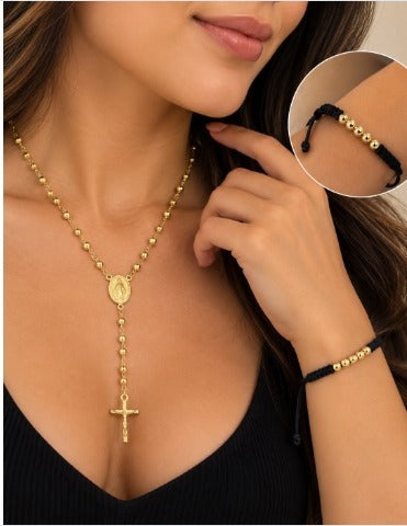 Set Rosario Virgen Milagrosa + Pulsera