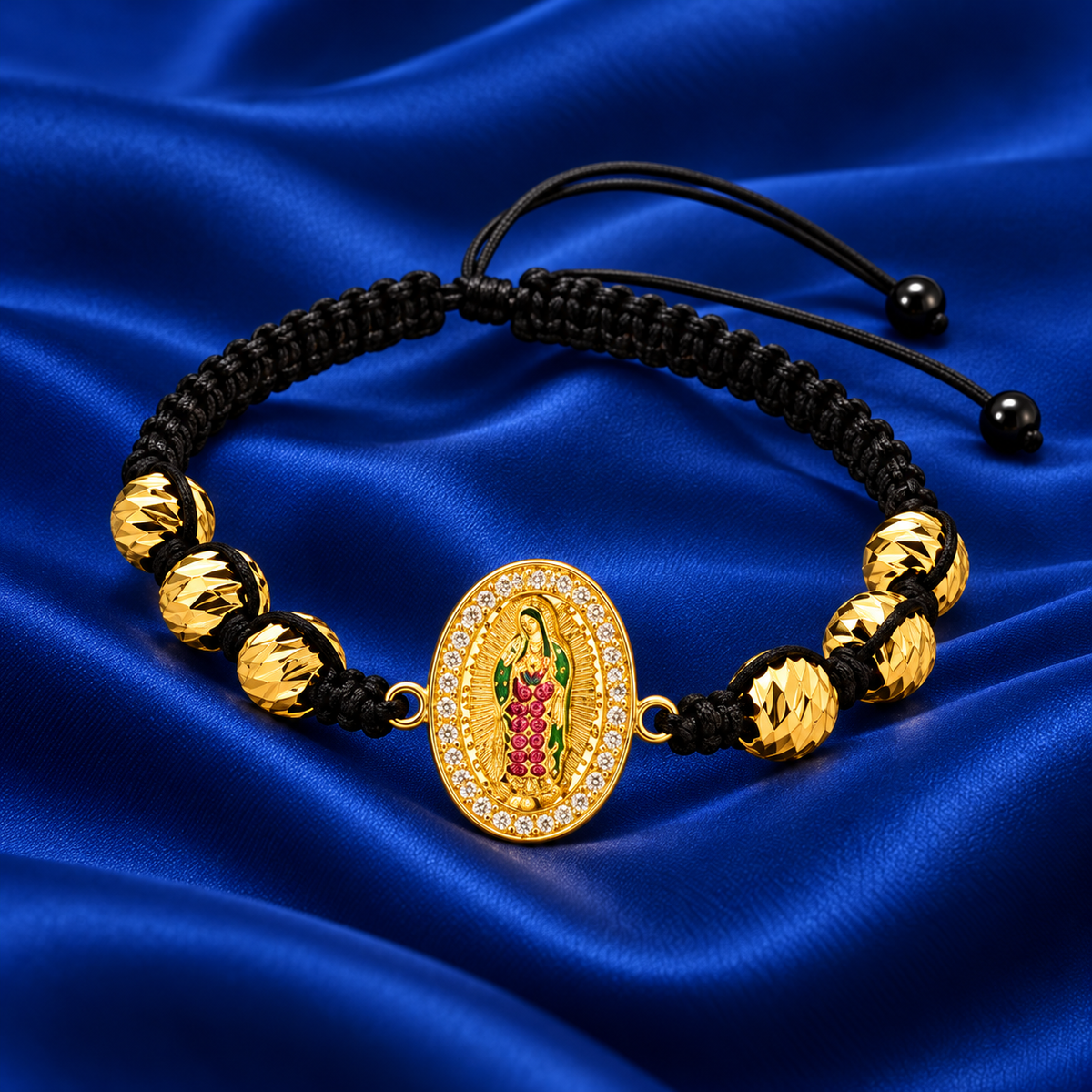 Pulsera Virgen de Guadalupe Hilo Negro