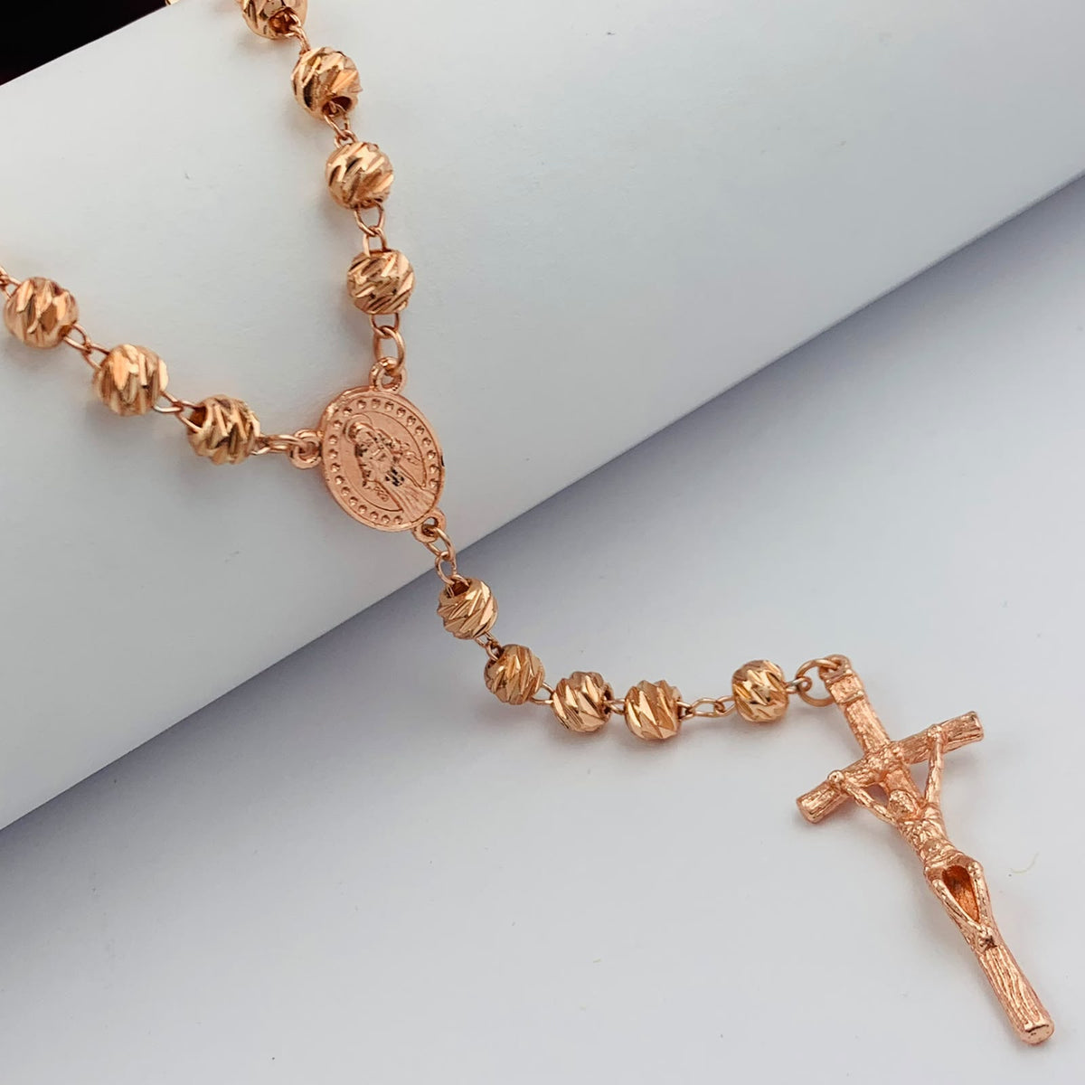 Rosario Diamantado Oro Rosa