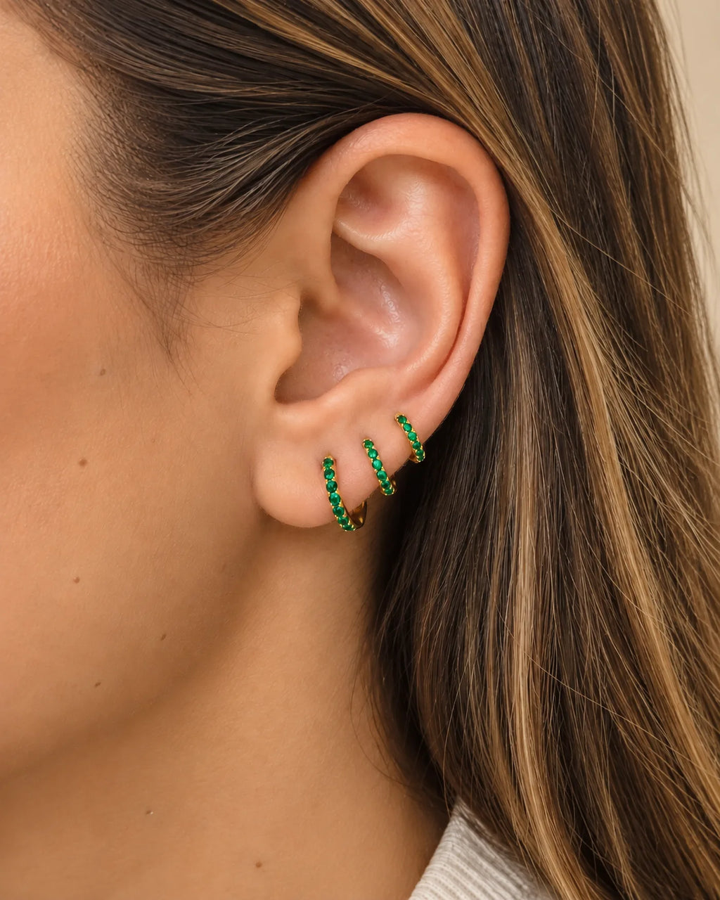 Candonga Click con Circonias Verdes