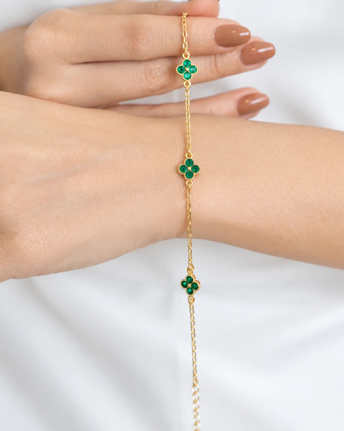Pulsera Trébol Verde 18 cm + 5 cm