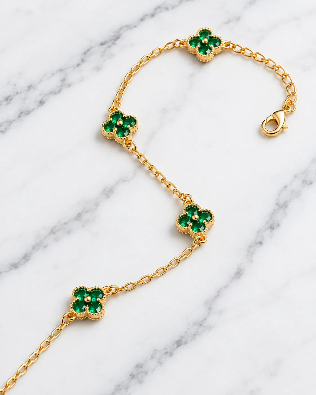 Pulsera Trébol Verde 18 cm + 5 cm